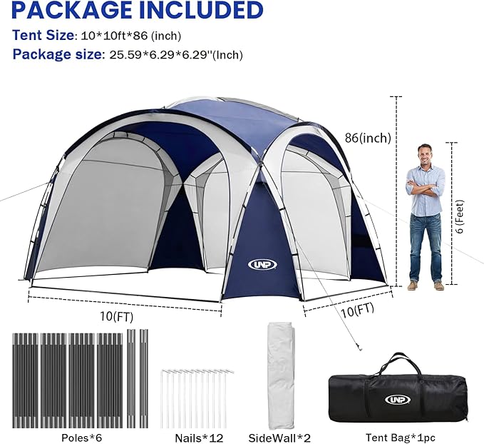 UNP | Party Pavilion with UV - Guard - by UNP OUTDOOR-Dimension View 