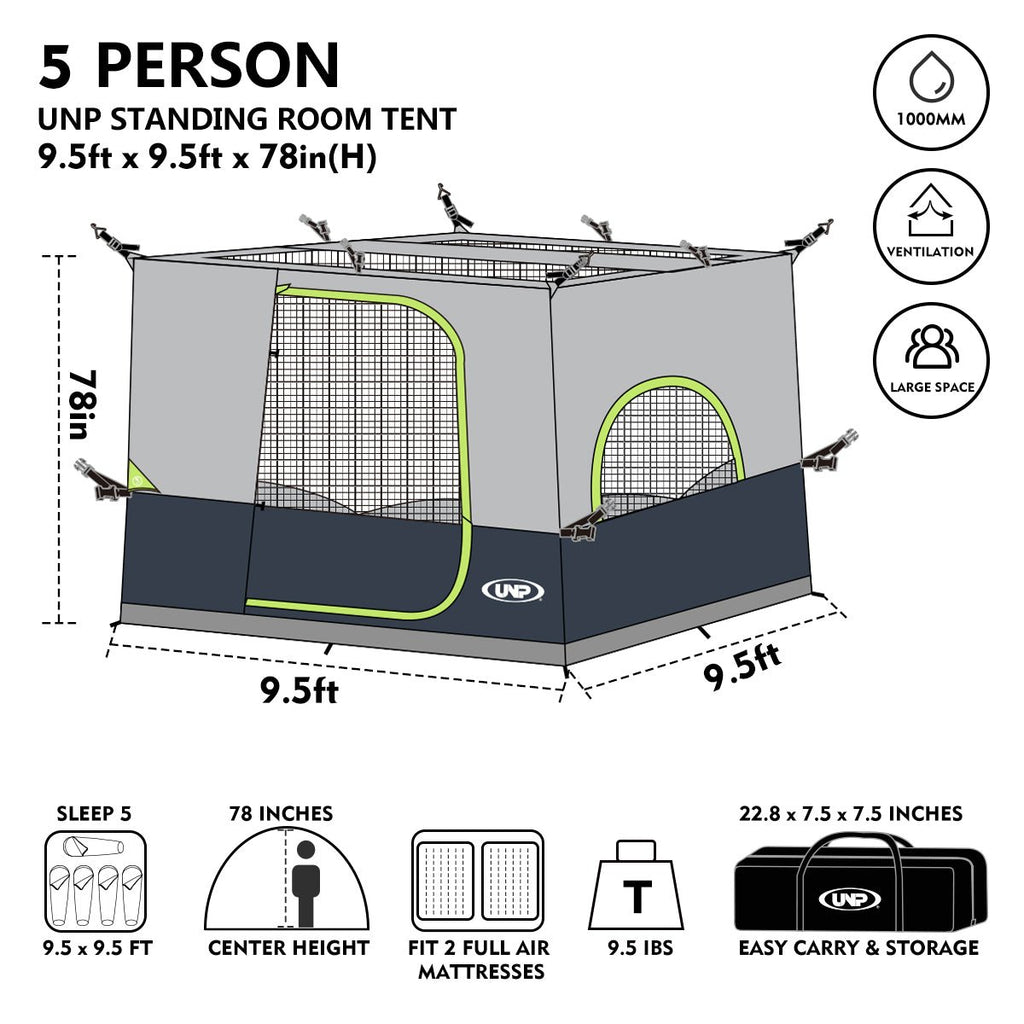 UNP UV - Guard Daycrush Canopy - Blue - by UNP OUTDOOR-Dimension View