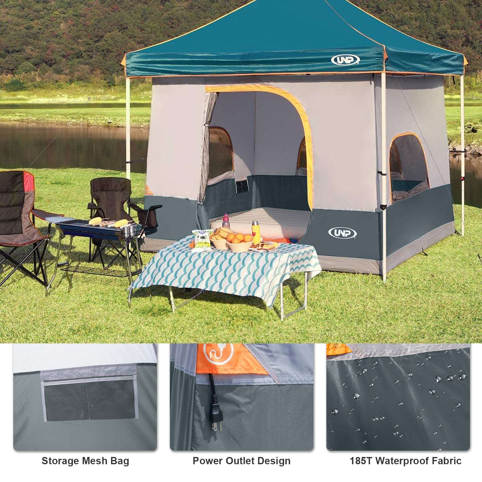 UNP UV - Guard Daycrush Canopy - Gray | Spacious Carport Canopy for Backyard & Events - by UNP OUTDOOR