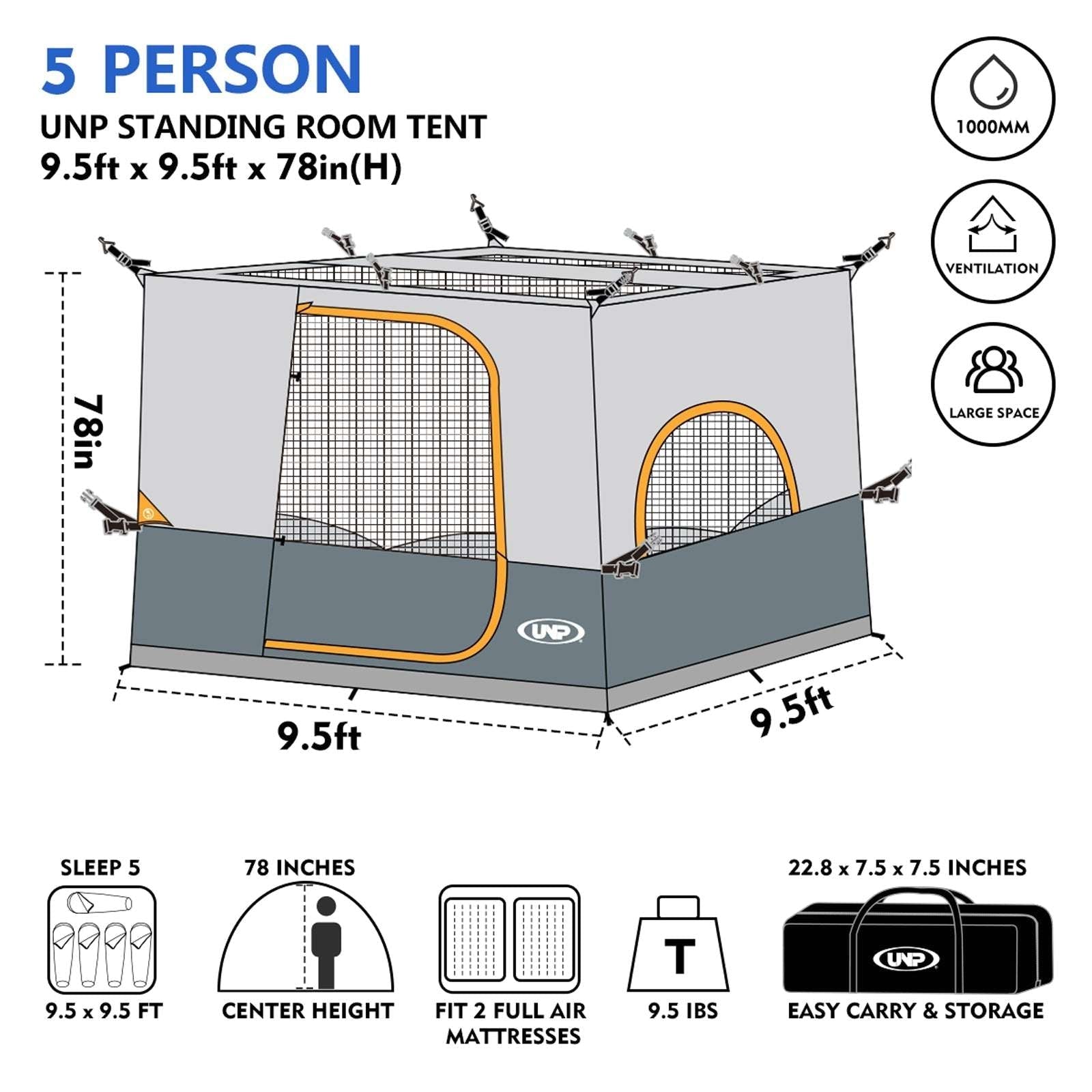 UNP UV - Guard Daycrush Canopy - Gray | Spacious Carport Canopy for Backyard & Events - by UNP OUTDOOR